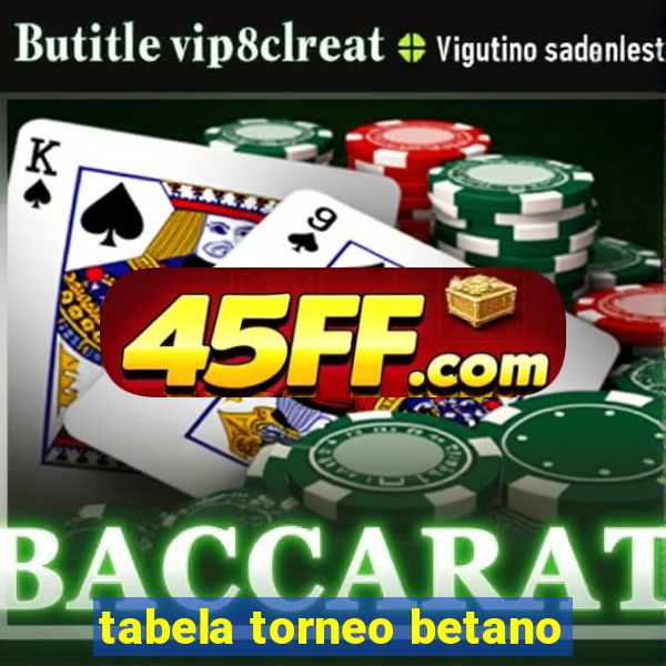 tabela torneo betano